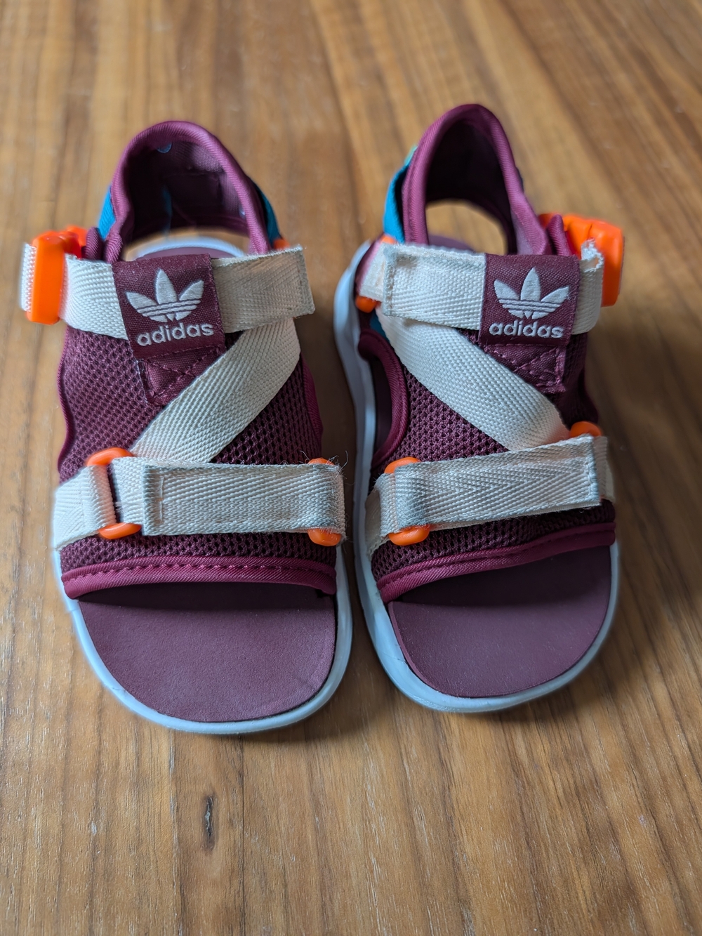 adidas Water Sandal Kiids Sport Sandals in Purple & Orange Size 7.5